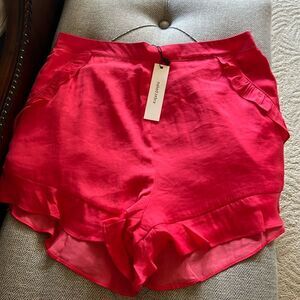NWT Naked Zebra Red Ruffle Shorts with Pockets Size Medium